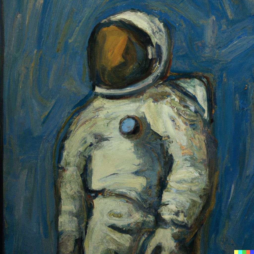 an astronaut, painting by Vincent van Gogh